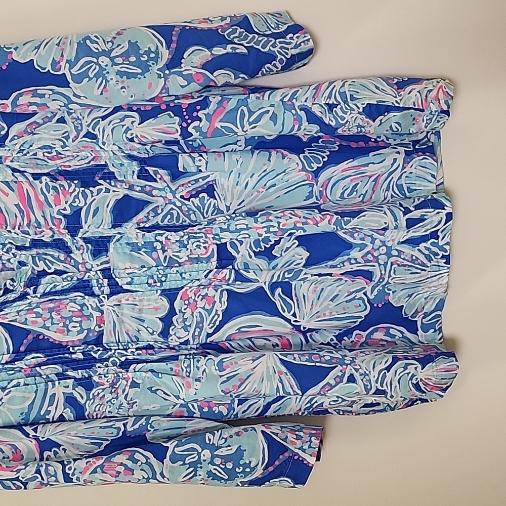 Lilly Pulitzer Preppy Dylan Tunic multi palm beach pop over blouse Size Medium - Picture 4 of 16